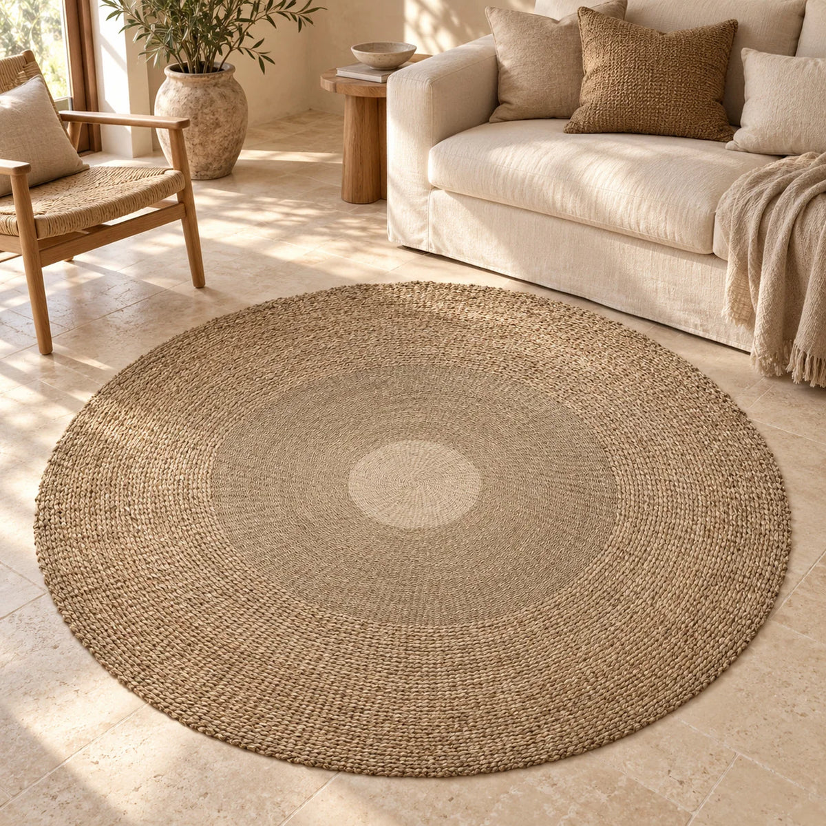 Het Mekongrivier-vloerkleed - Naturel - 200