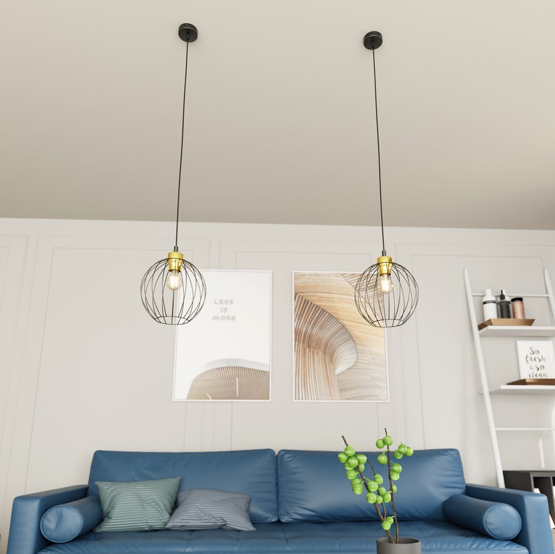 Hanglamp - NANDO 1 BL GOUD