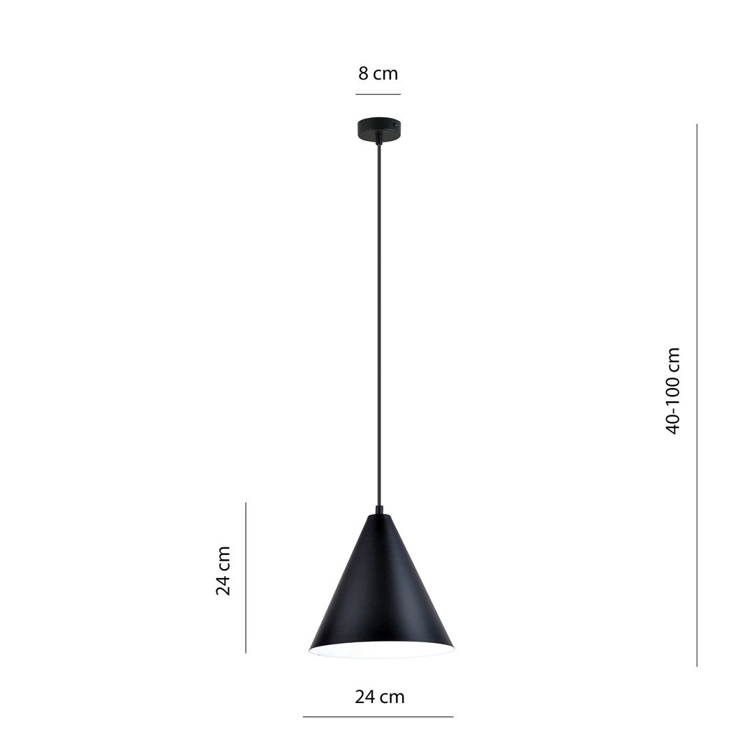 Hanglamp - REBEL 1 ZWART/WIT