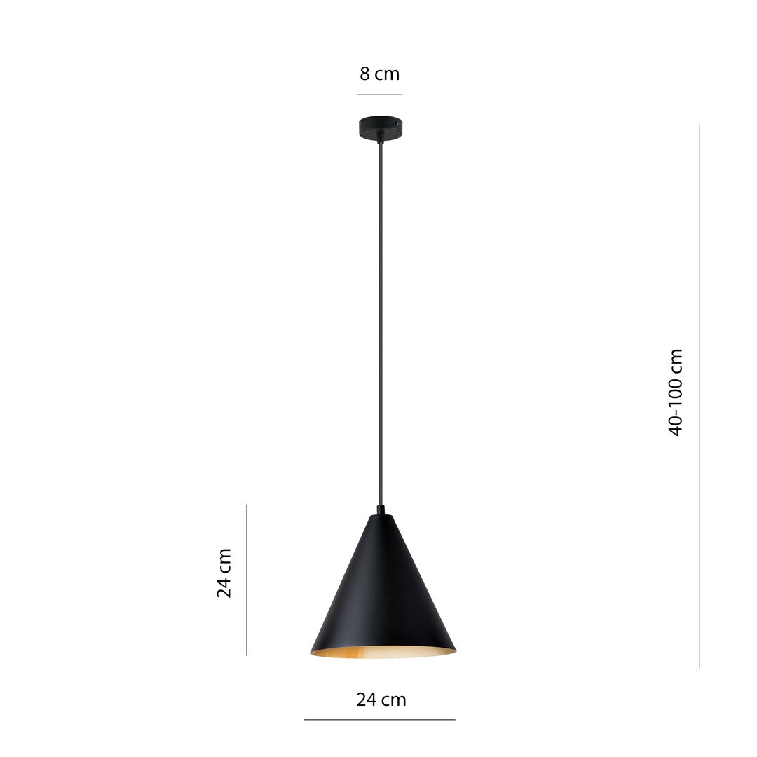 Hanglamp - REBEL 1 ZWART/GOUD