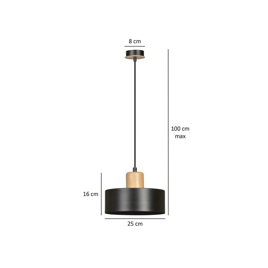 Hanglamp - TORIN 1 ZWART