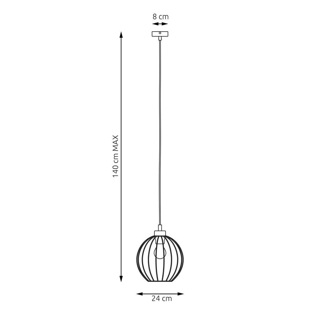 Hanglamp - NANDO 1 BL GOUD