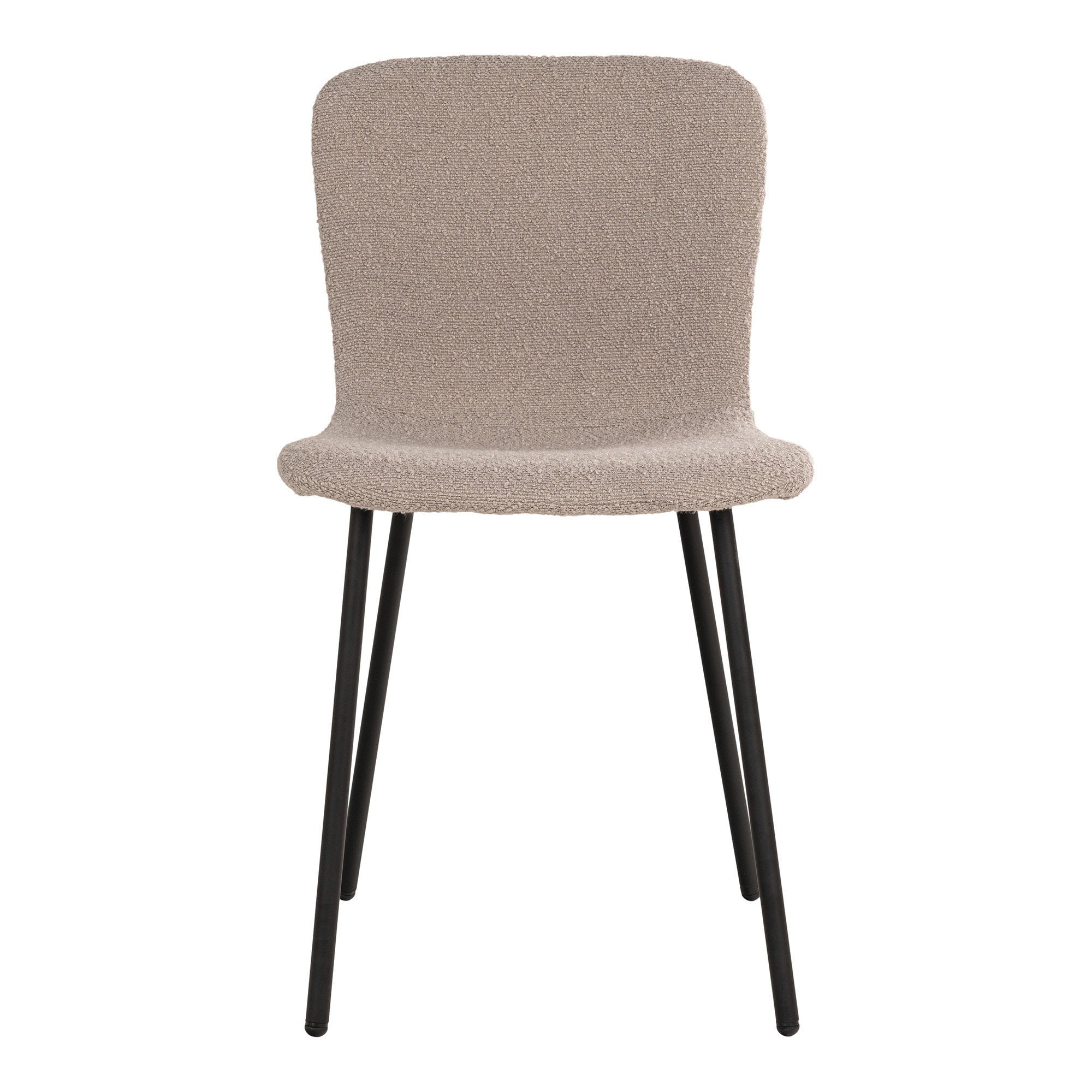 Halden Eetkamerstoel - Eetkamerstoel, bouclé, beige, zwarte poten HN1233 (set van 2)