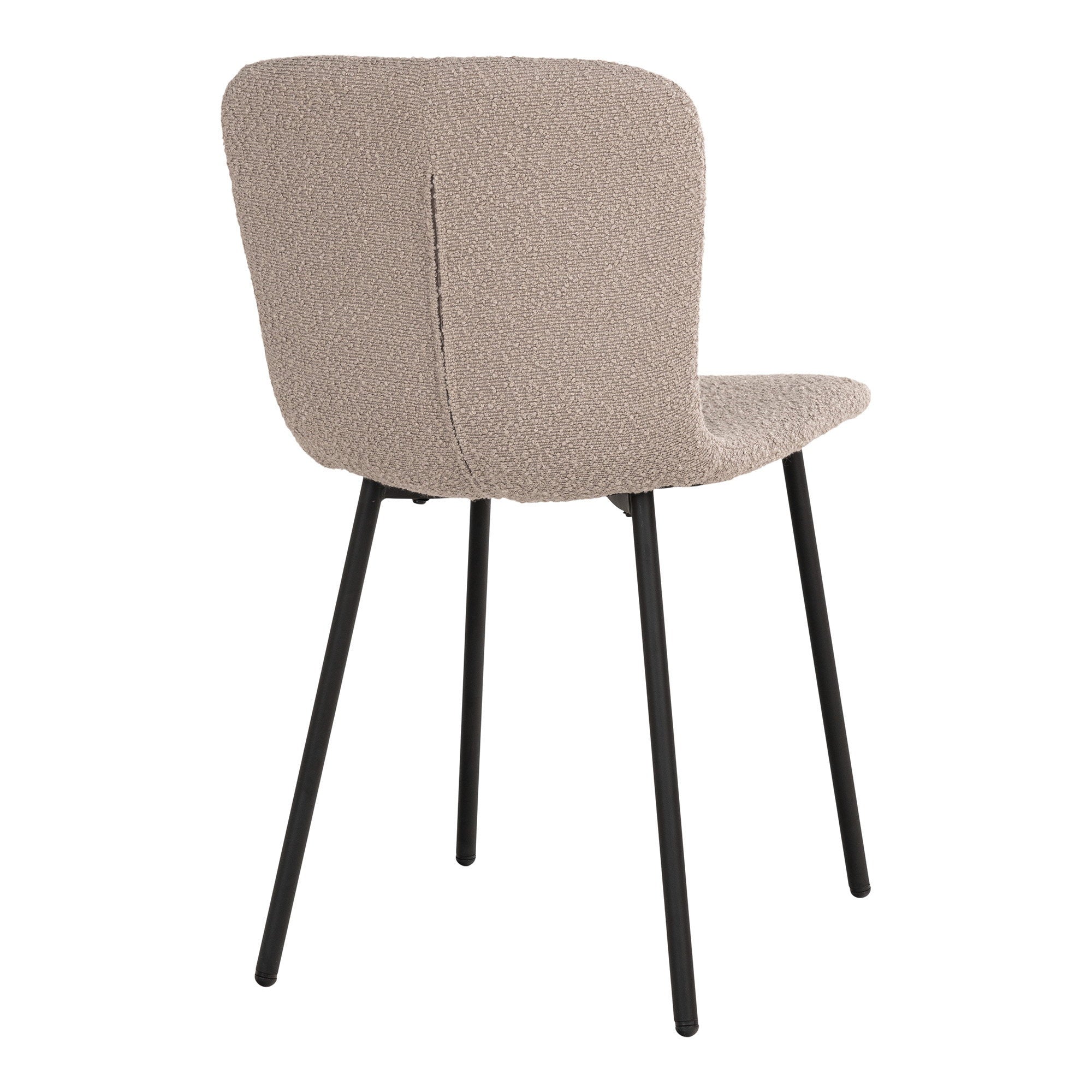 Halden Eetkamerstoel - Eetkamerstoel, bouclé, beige, zwarte poten HN1233 (set van 2)