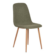 Stockholm Eetkamerstoel - Eetkamerstoel, bouclé, donkergroen, poten in houtlook HN1236 (set van 2)