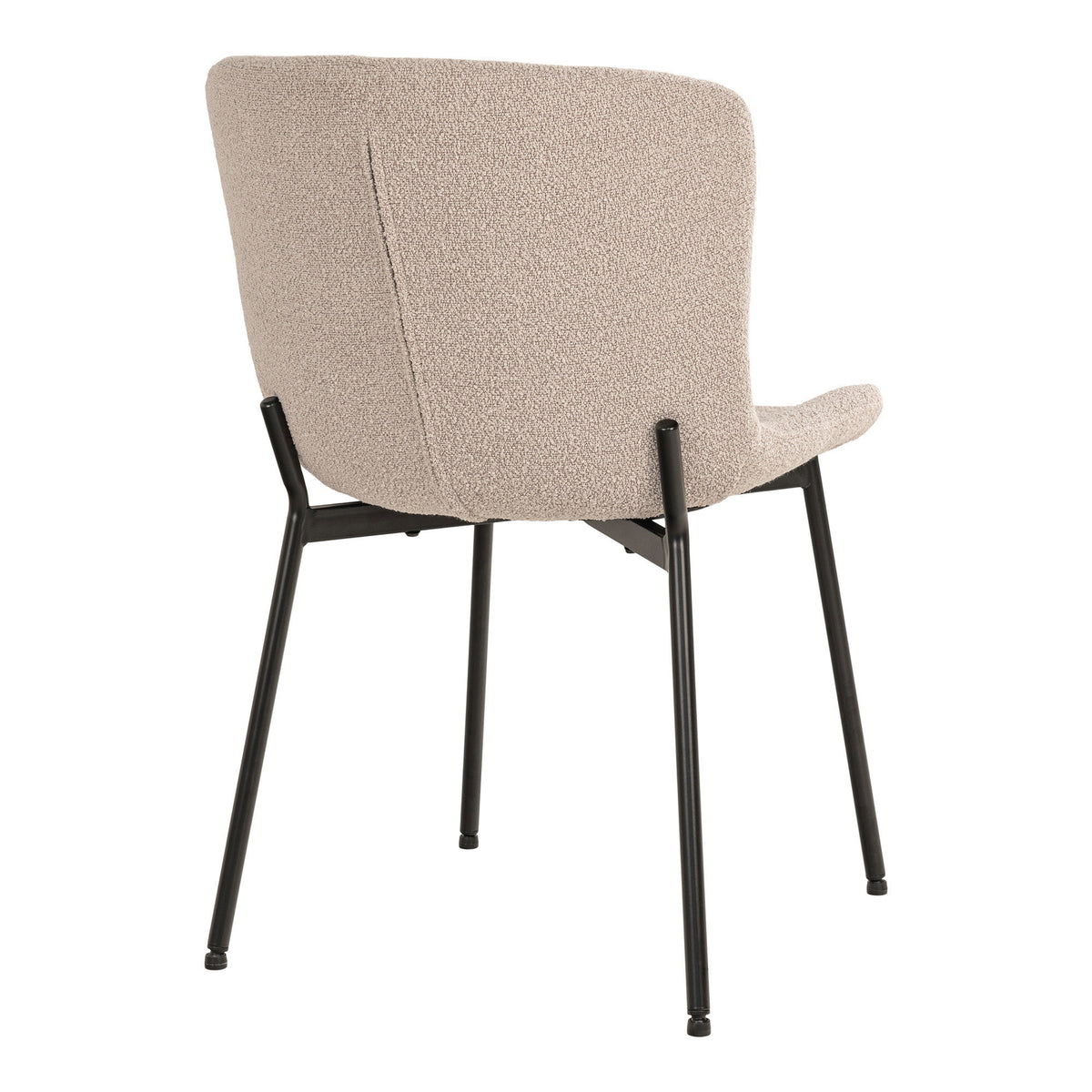 Maceda eetkamerstoel - Eetkamerstoel, bouclé, beige, zwarte poten HN1239 (set van 2)