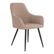 Harbo Eetkamerstoel - Eetkamerstoel, bouclé, beige, zwarte poten HN1233 (set van 2)