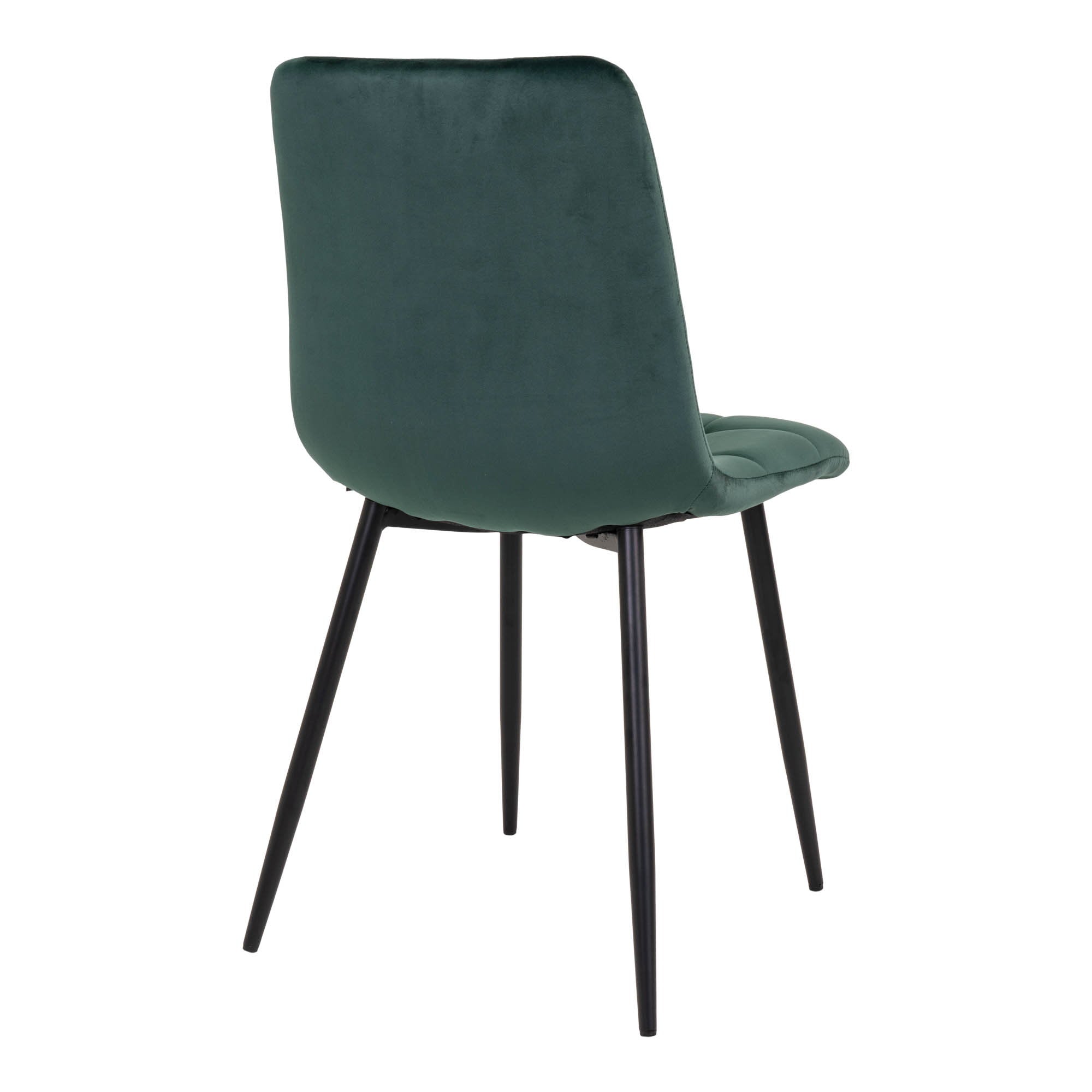 Middelfart Dining Chair - Eetkamerstoel, fluweel, donkergroen, zwarte poten HN1006 (set van 2)