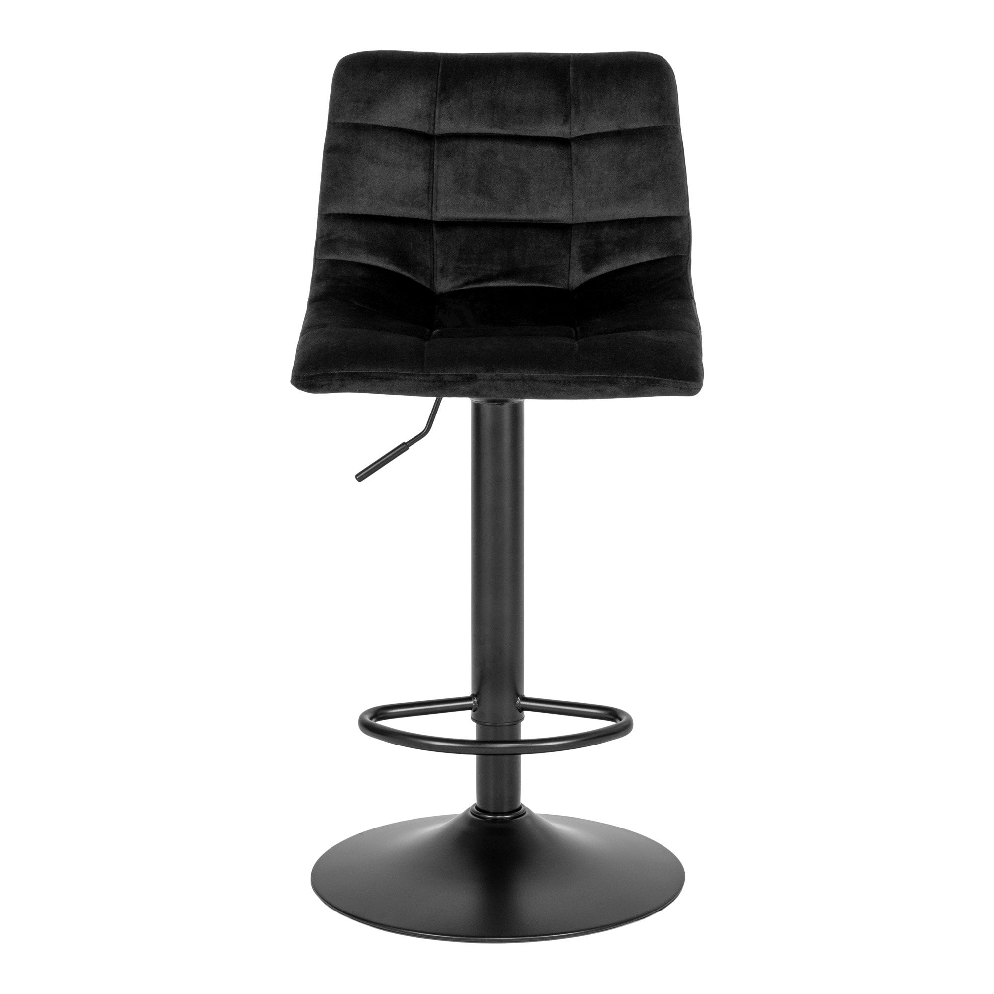 Middelfart barkruk - barkruk, fluweel, zwart, zwarte poten N1207 (set van 2)