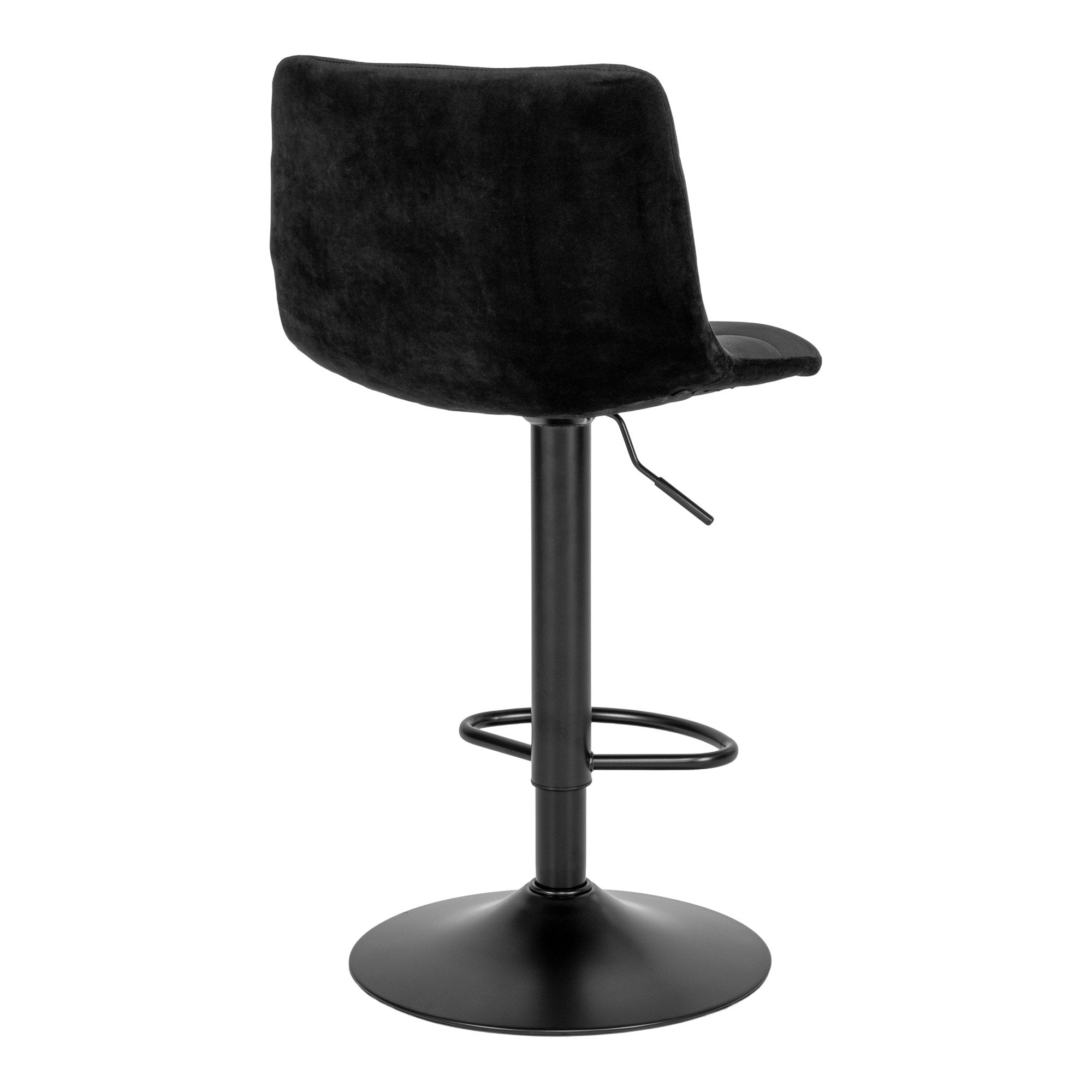 Middelfart barkruk - barkruk, fluweel, zwart, zwarte poten N1207 (set van 2)