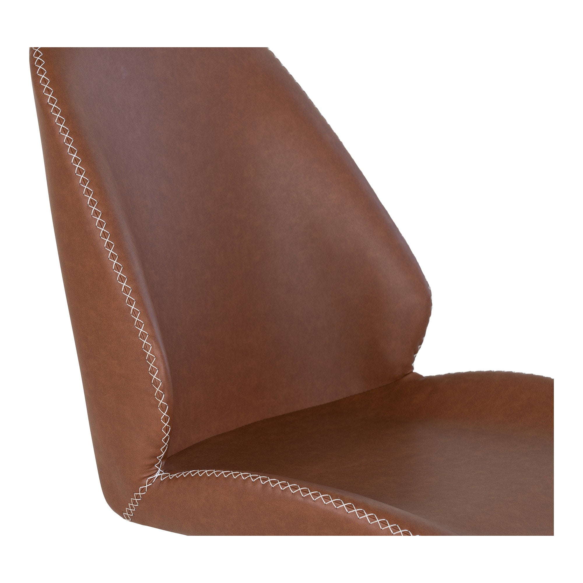 Monte Carlo eetkamerstoel met draaifunctie - Eetkamerstoel in PU met draaifunctie, vintage bruin met zwarte poten (set van 2)