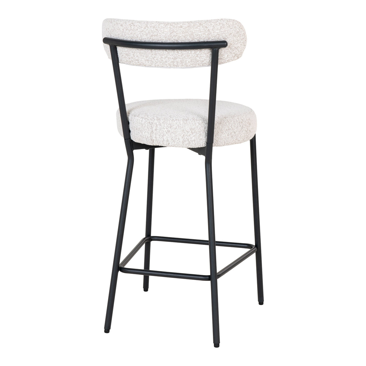 Badalona Counterstoel - Counterstoel, bouclé, wit, zwarte poten HN1270