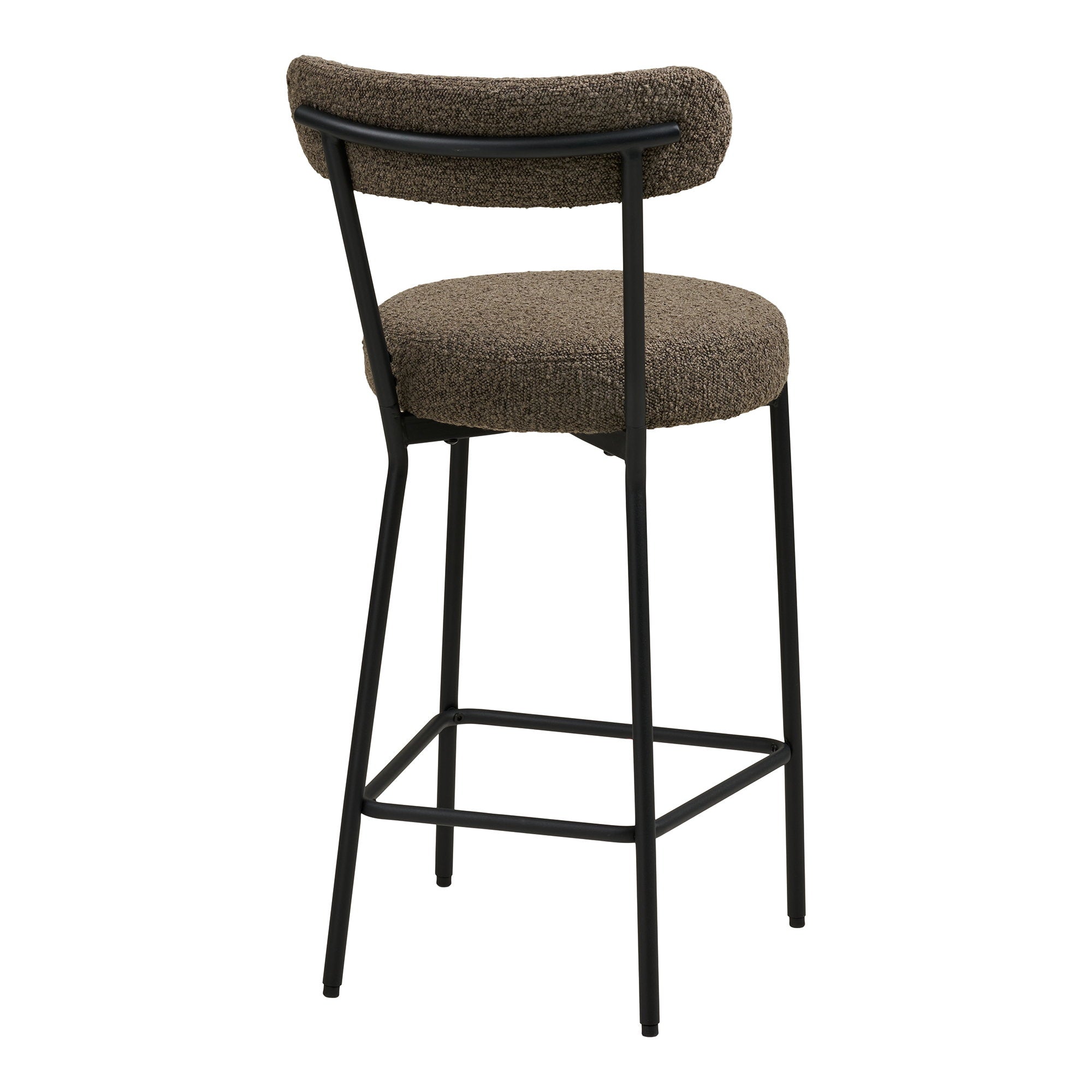 Badalona Counterstoel - Counterstoel, bouclé, bruin, zwarte poten HN1064 - barkruk