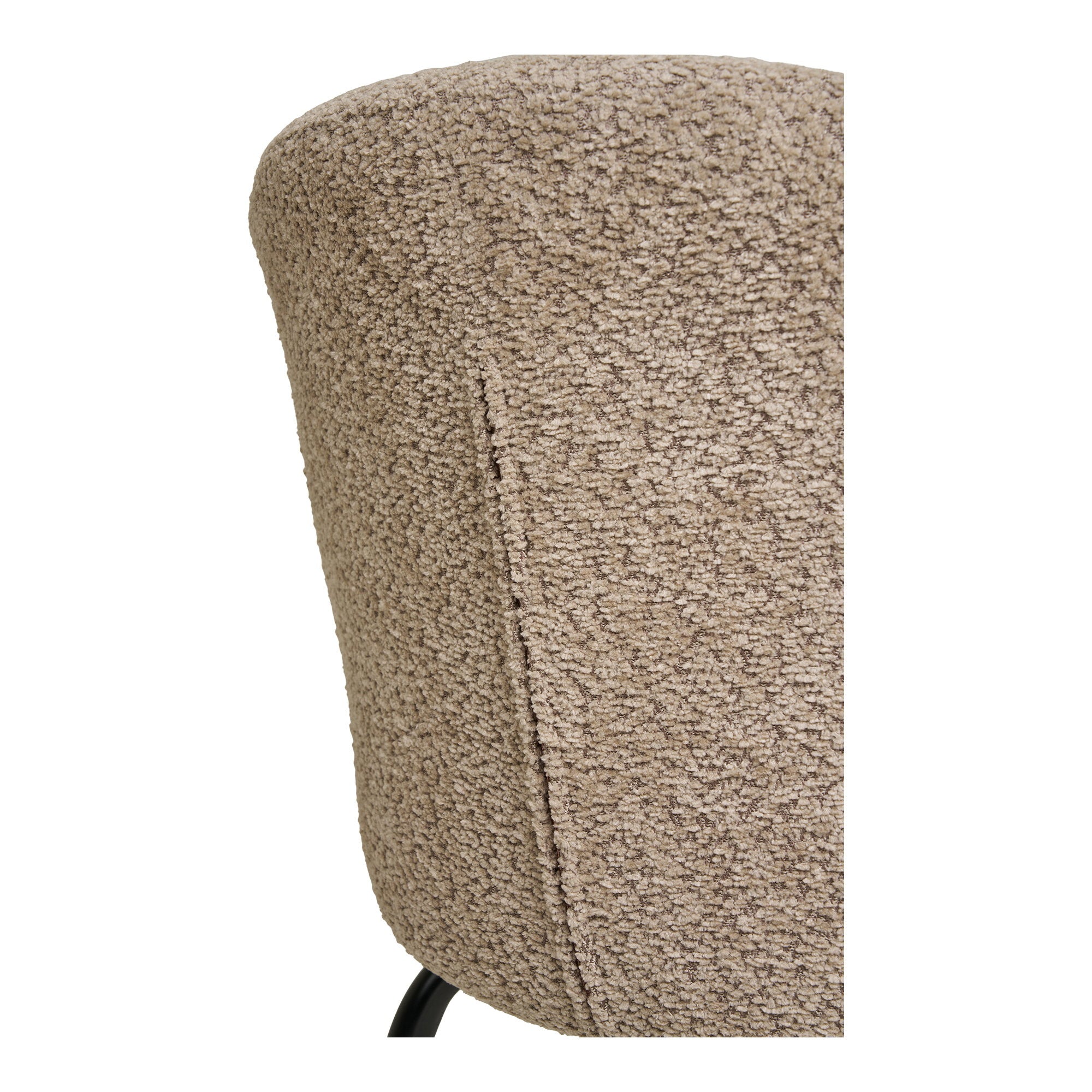 Safira Eetkamerstoel - Eetkamerstoel, bouclé, beige, zwarte poten HN1266 (set van 2)