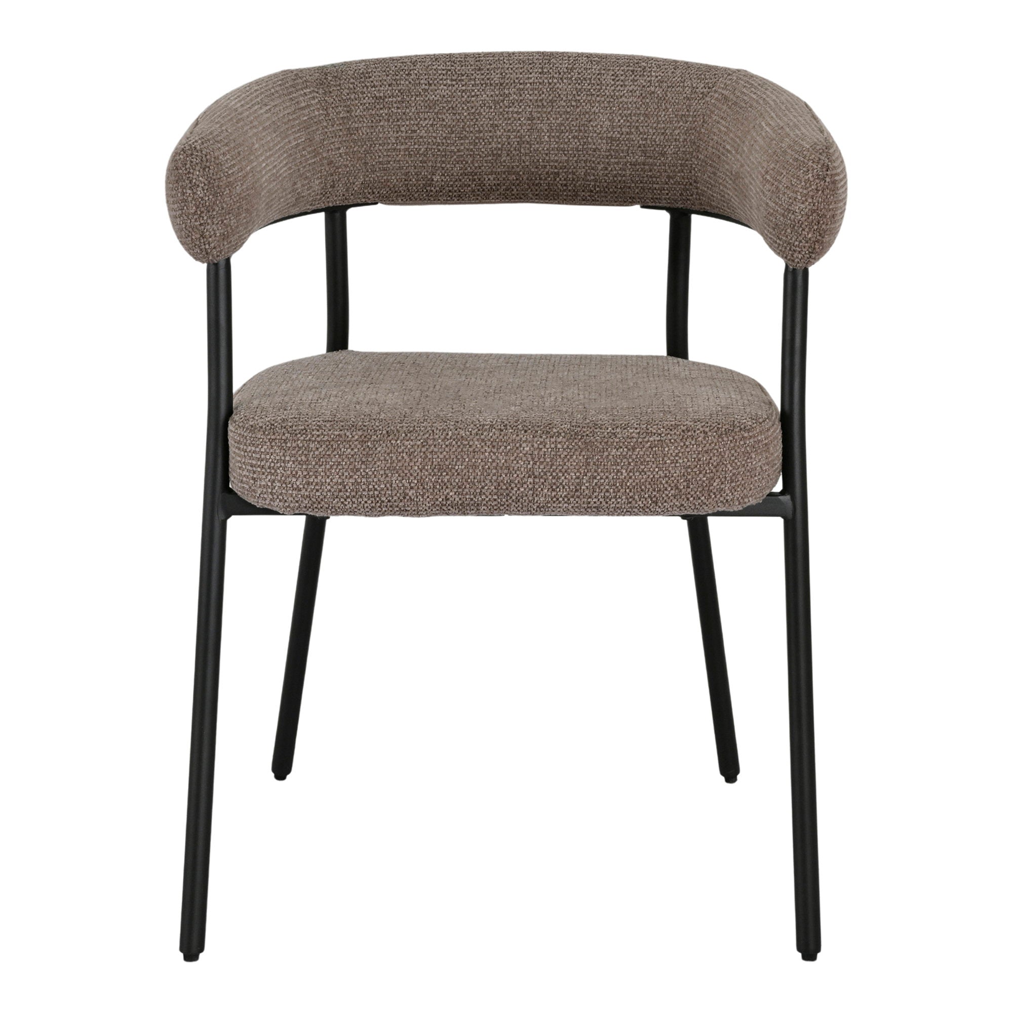 Trivio Dining Chair - Eetkamerstoel, bruin met zwarte poten HN1314 (set van 2)