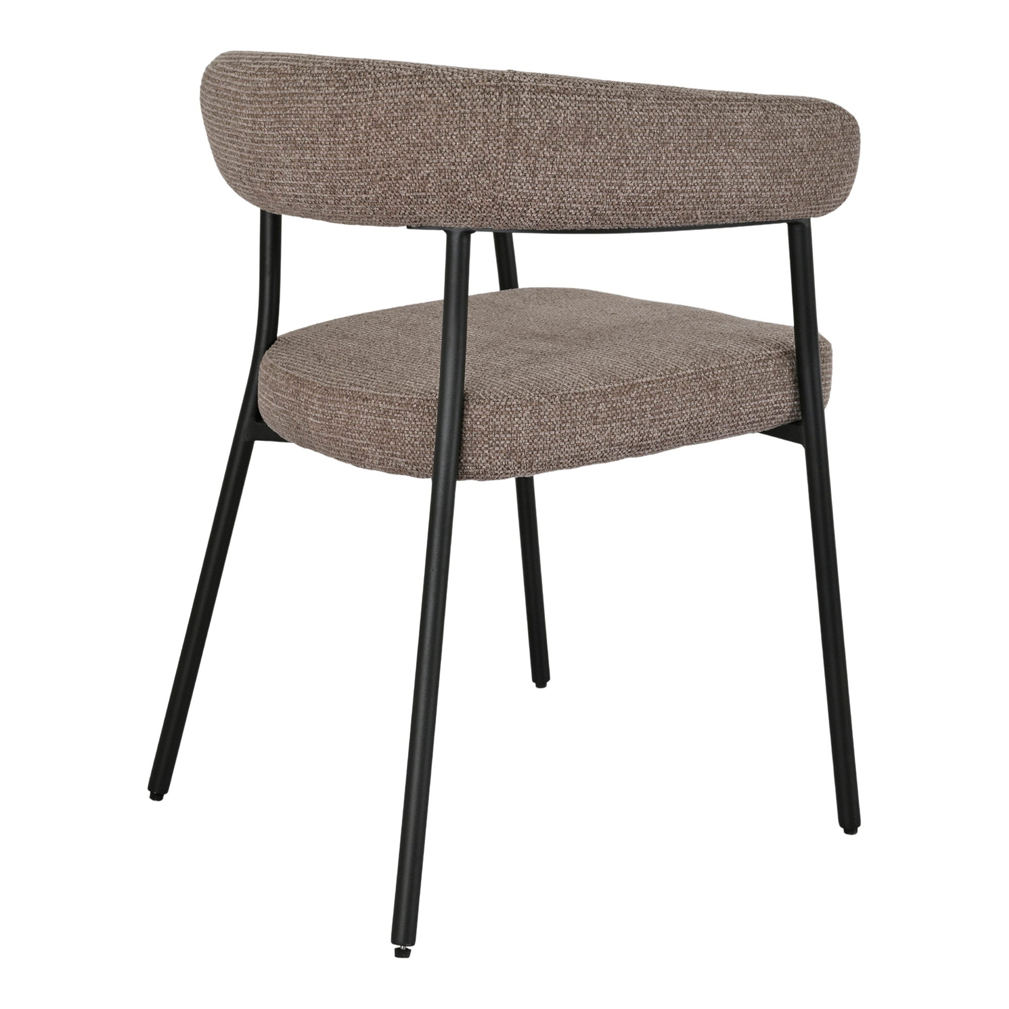 Trivio Dining Chair - Eetkamerstoel, bruin met zwarte poten HN1314 (set van 2)