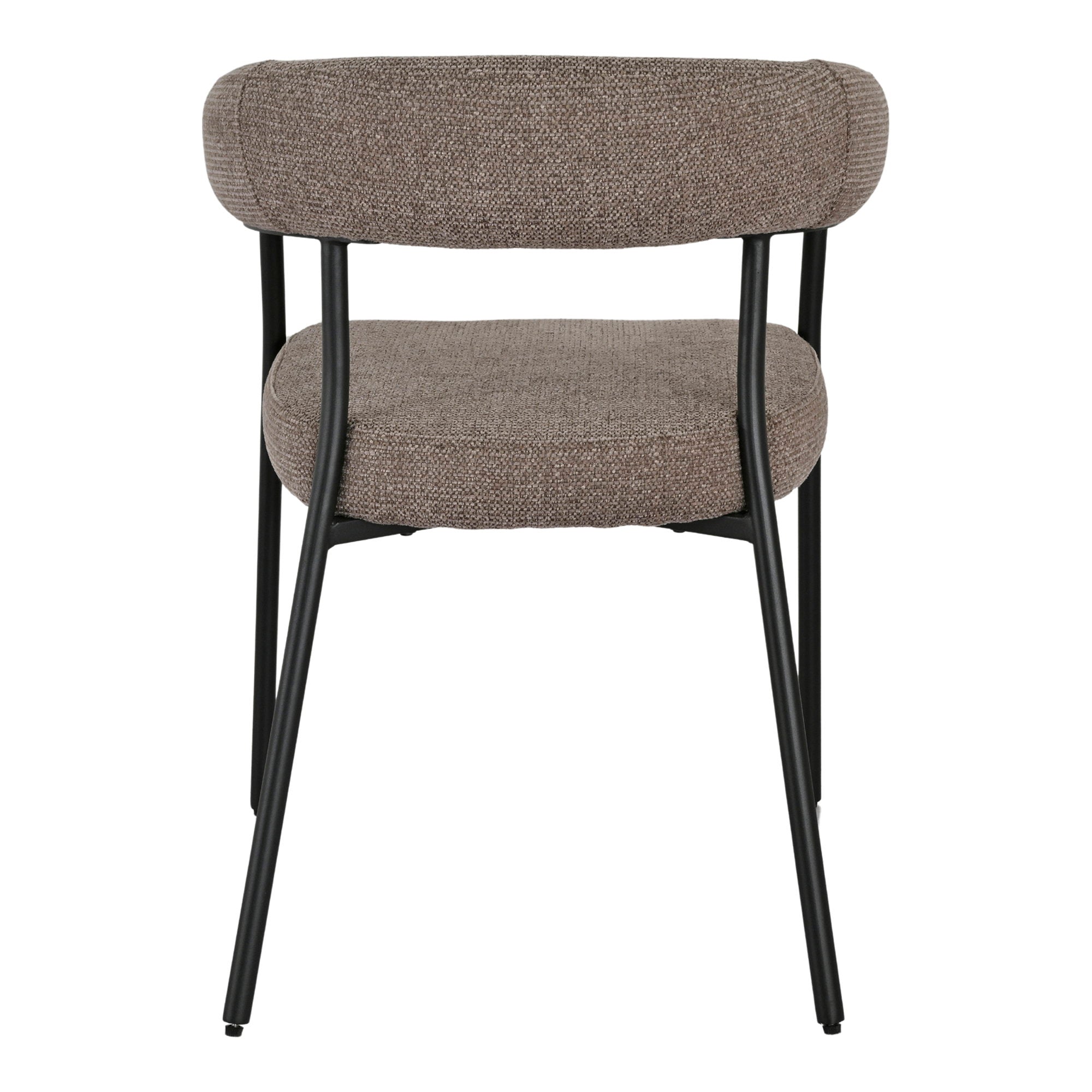 Trivio Dining Chair - Eetkamerstoel, bruin met zwarte poten HN1314 (set van 2)