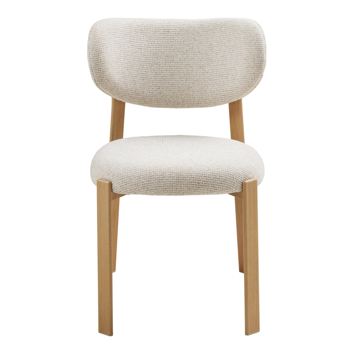 Eetkamerstoel Savina - zandkleurig, poten in houtlook, naturel HN1422 (set van 2)