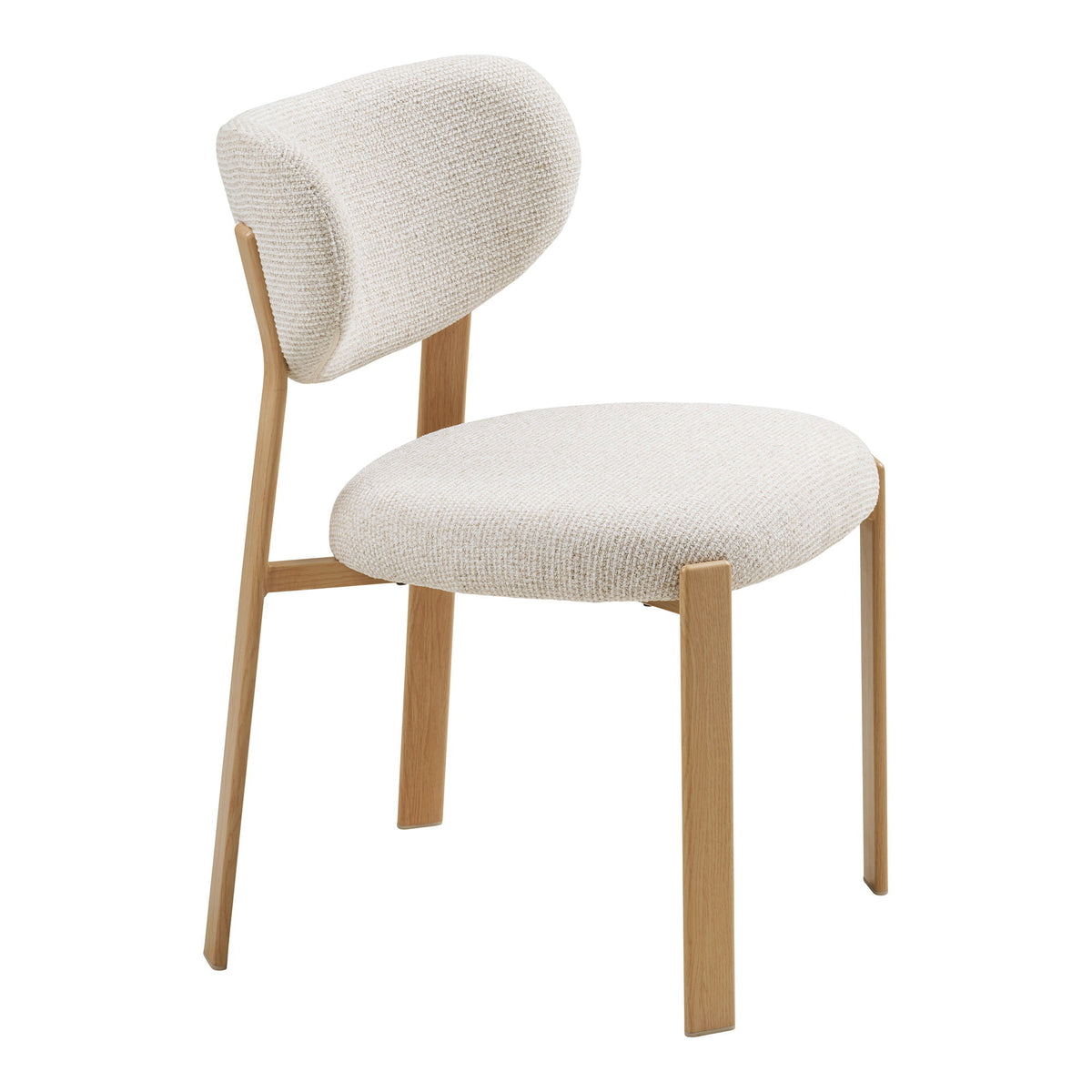Eetkamerstoel Savina - zandkleurig, poten in houtlook, naturel HN1422 (set van 2)