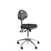 Workliving werkstoel PU-laag - aluminium onderstel - wielen - (N)EN 1335 - baliestoel - kassastoel