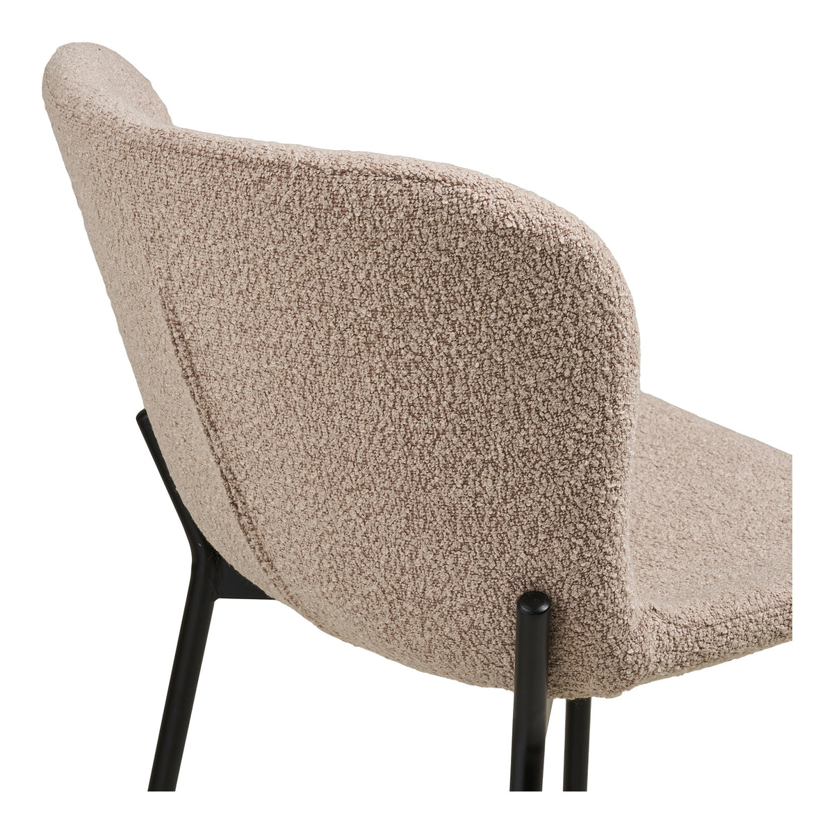 Maceda Counter Chair - Counterstoel, barkruk, bouclé, beige, zwarte poten HN1239 (set van 2)