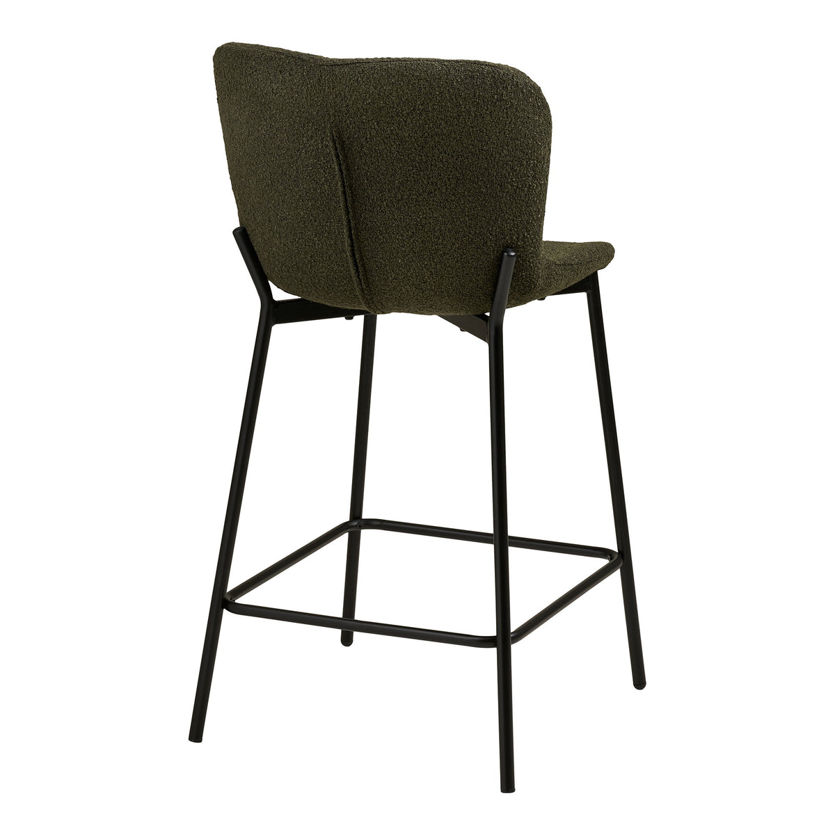 Maceda Counter Chair - counterstoel, bouclé, groen, zwarte poten HN1241 (set van 2)