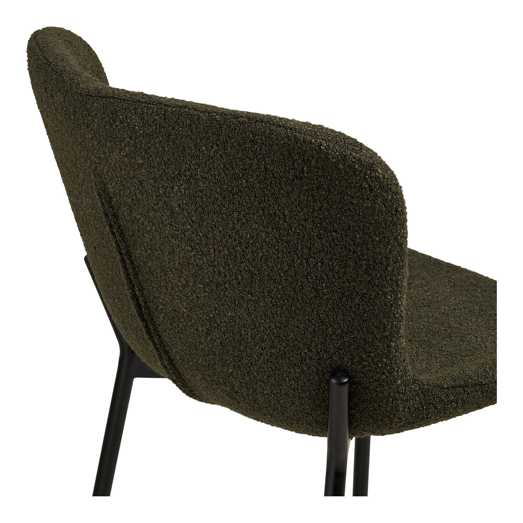 Maceda Counter Chair - counterstoel, bouclé, groen, zwarte poten HN1241 (set van 2)