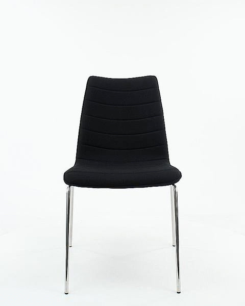 Workliving Verona Eetkamerstoel / Vergaderstoel - Zwart Mirage - Chroom onderstel
