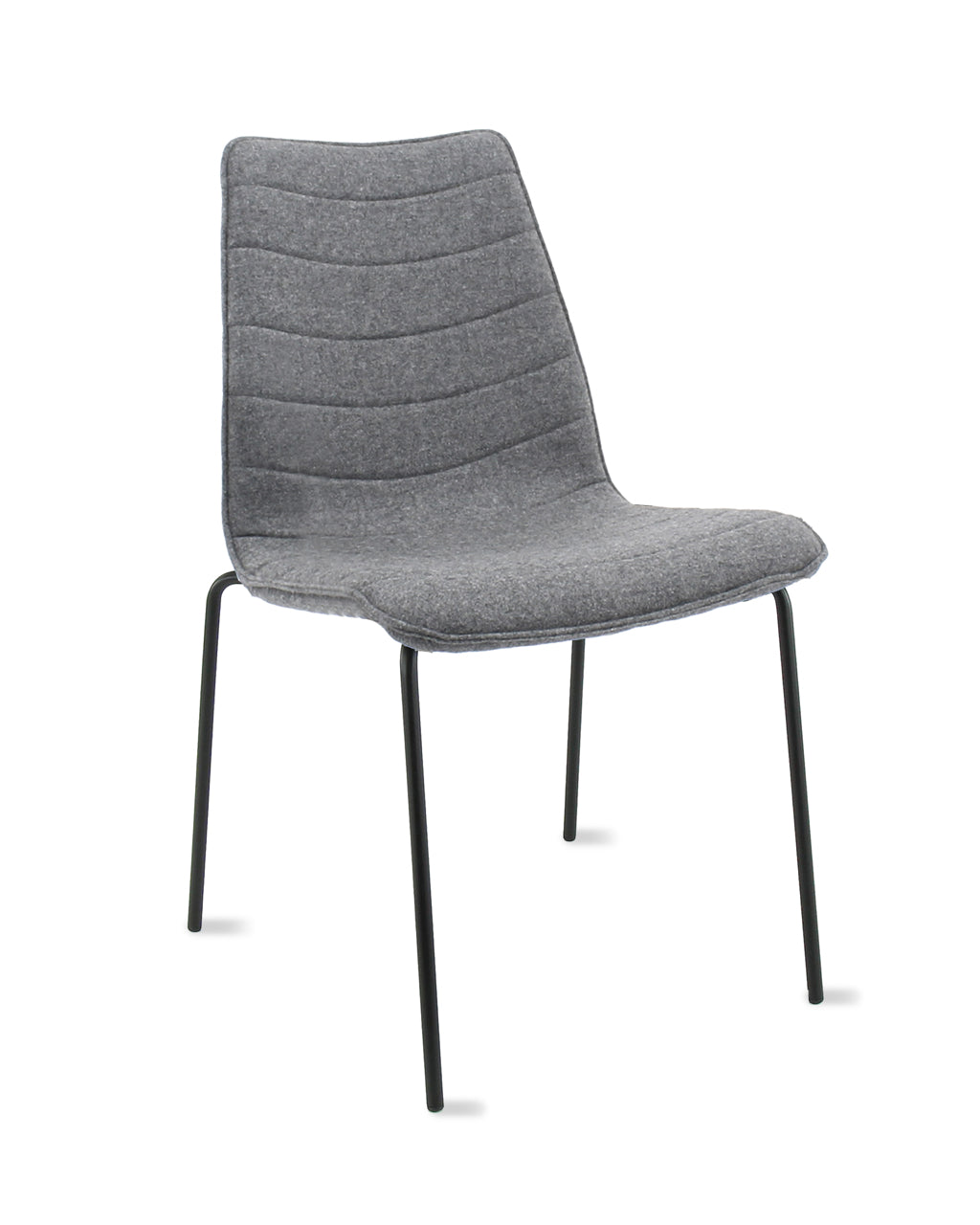 Workliving Verona Eetkamerstoel / Vergaderstoel - Wolvilt Fenice 602 Middengrijs - frame zwart