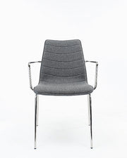 Workliving Verona eetkamerstoel/vergaderstoel - met armleuningen - stof Mirage zwart - frame zwart