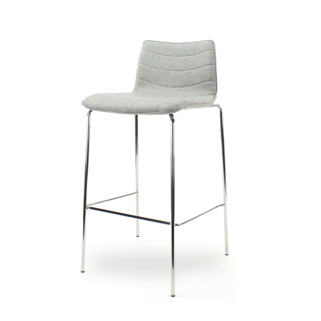 Workliving Verona Barkruk - Lichtgrijs Wolvilt - Chroom onderstel