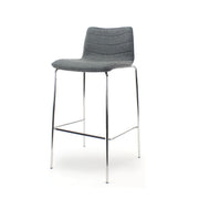 Workliving Verona Barkruk - Middengrijs Wolvilt - Chroom onderstel