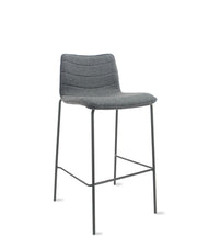 Workliving Verona barkruk 75 cm - wolvilt Fenice 602 middengrijs - zwart frame