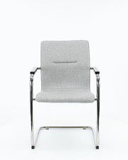 Workliving Vergaderstoel X6 - Comfortabele slede wolvilt lichtgrijs