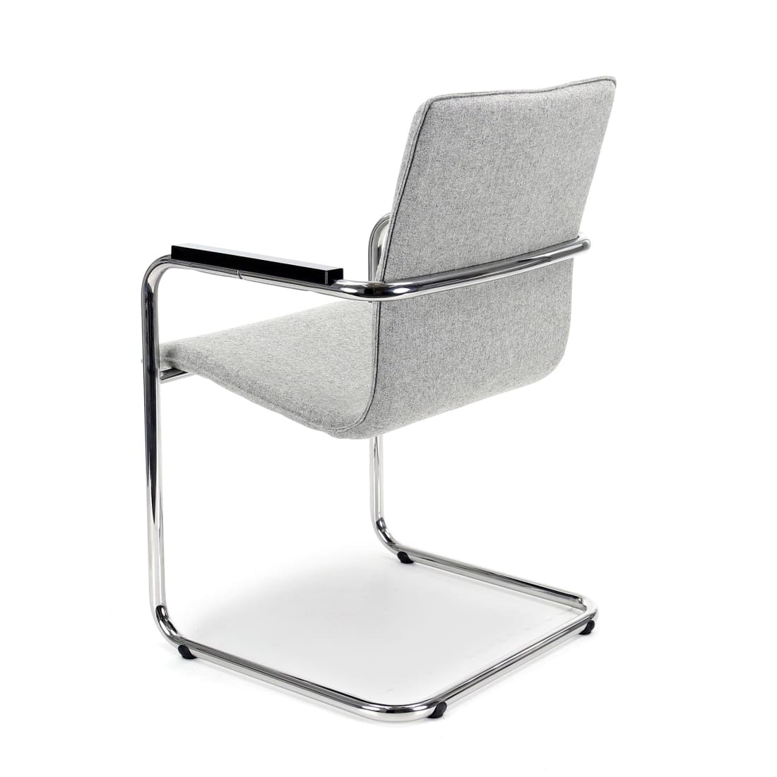 Workliving Vergaderstoel X6 - Comfortabele slede wolvilt lichtgrijs