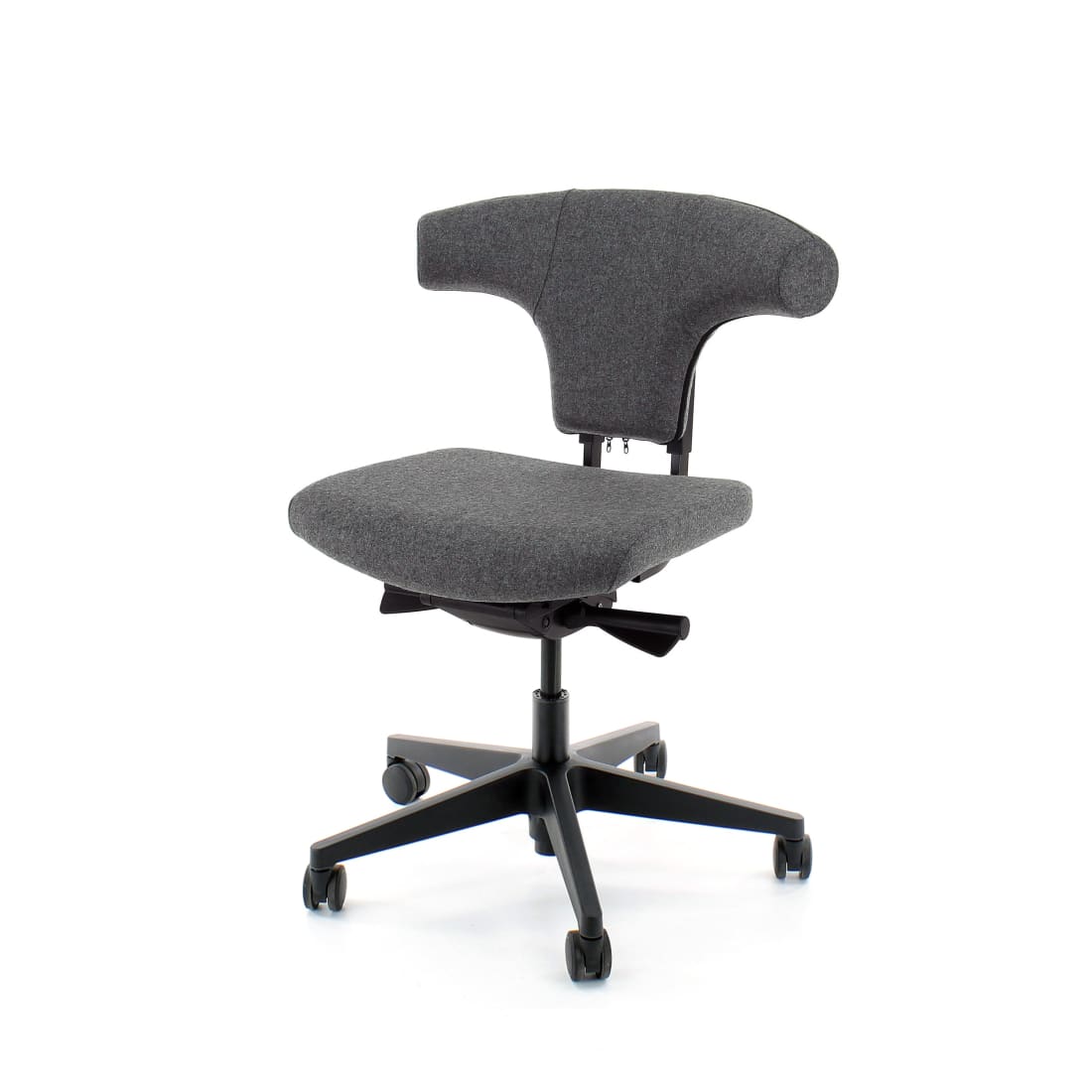 Workliving T-Bone Zwarte Editie Wolvilt Middengrijs - Bureaustoel Ergonomisch Ontwerp (N)EN 1335