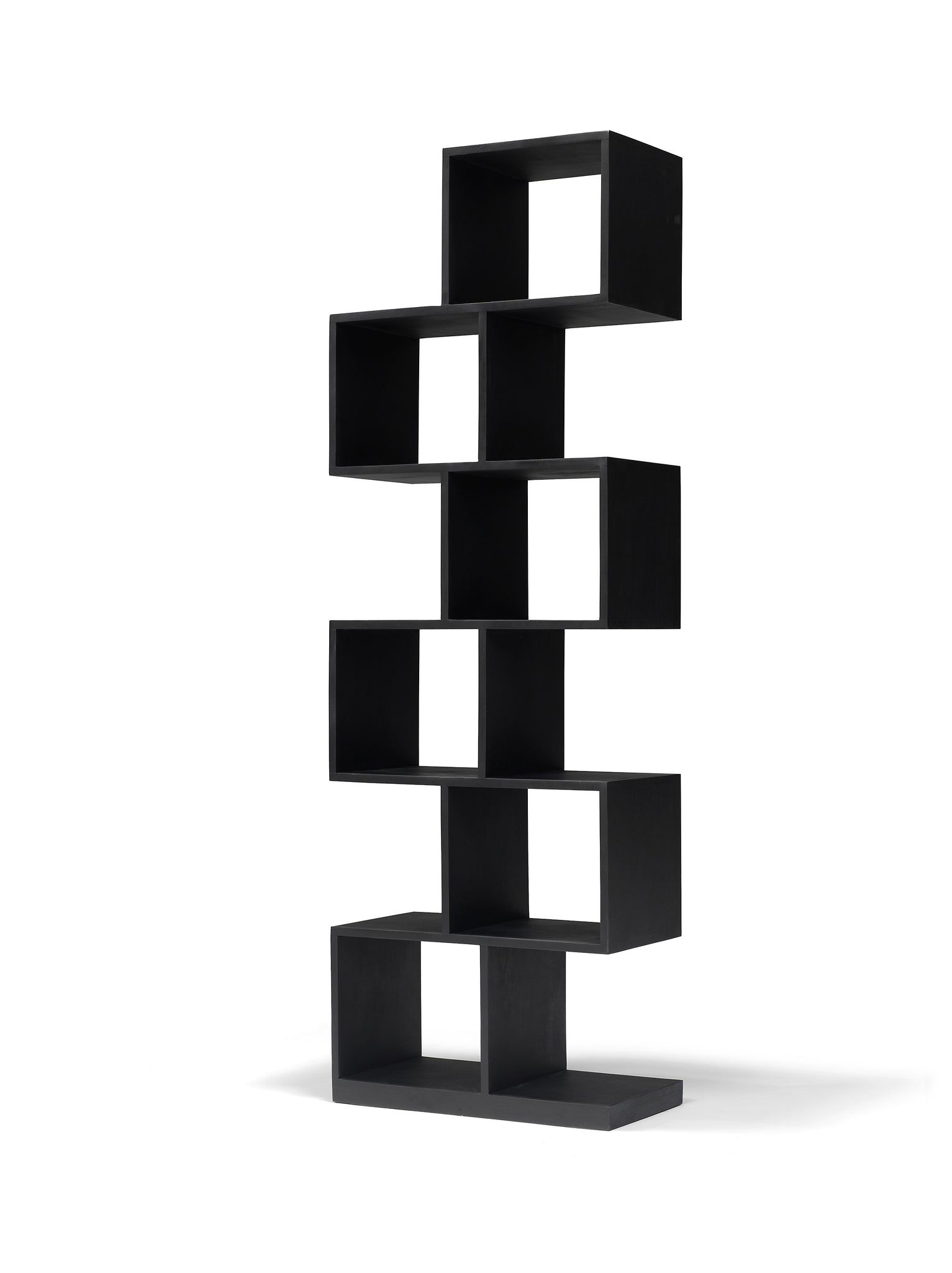 ZIG-ZAG wandmeubel 60x30x180 mangohout zwart