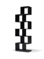 ZIG-ZAG wandmeubel 60x30x180 mangohout zwart