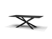 Solar eetkamertafel 160 x 100 cm rechthoekig mango zwart 3 cm