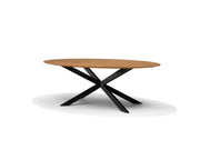 Solar eetkamertafel 190 x 120 cm ovaal mango naturel 3 cm
