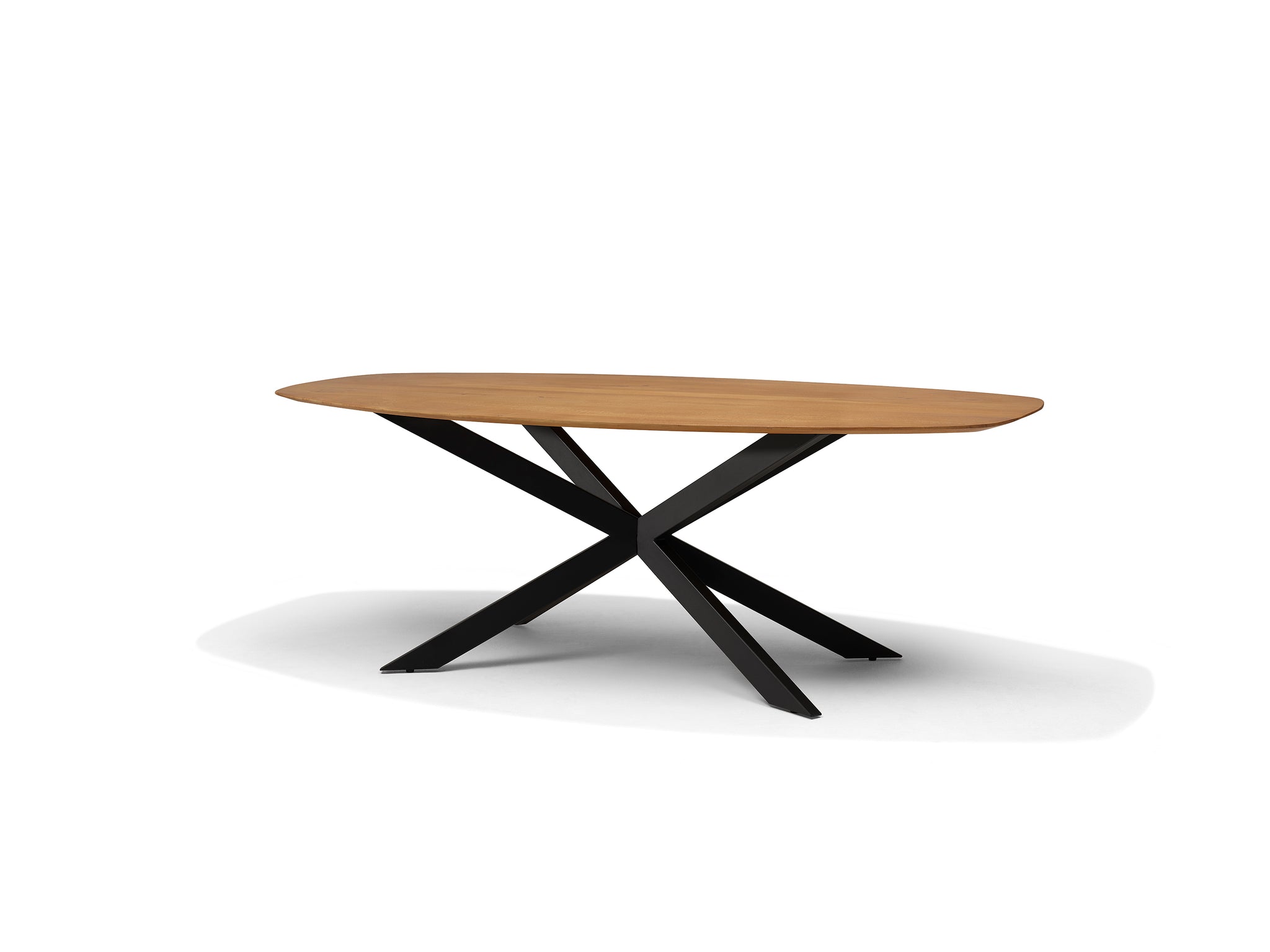 Solar eettafel 240 x 110 cm bootvorm mango naturel 3 cm
