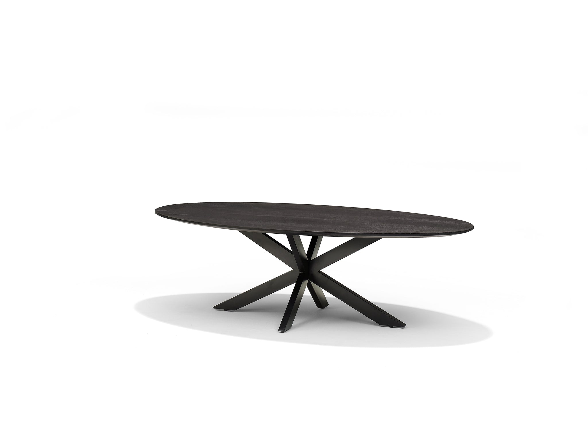 STAR Salontafel 130x70 Ovaal Mangohout Zwart