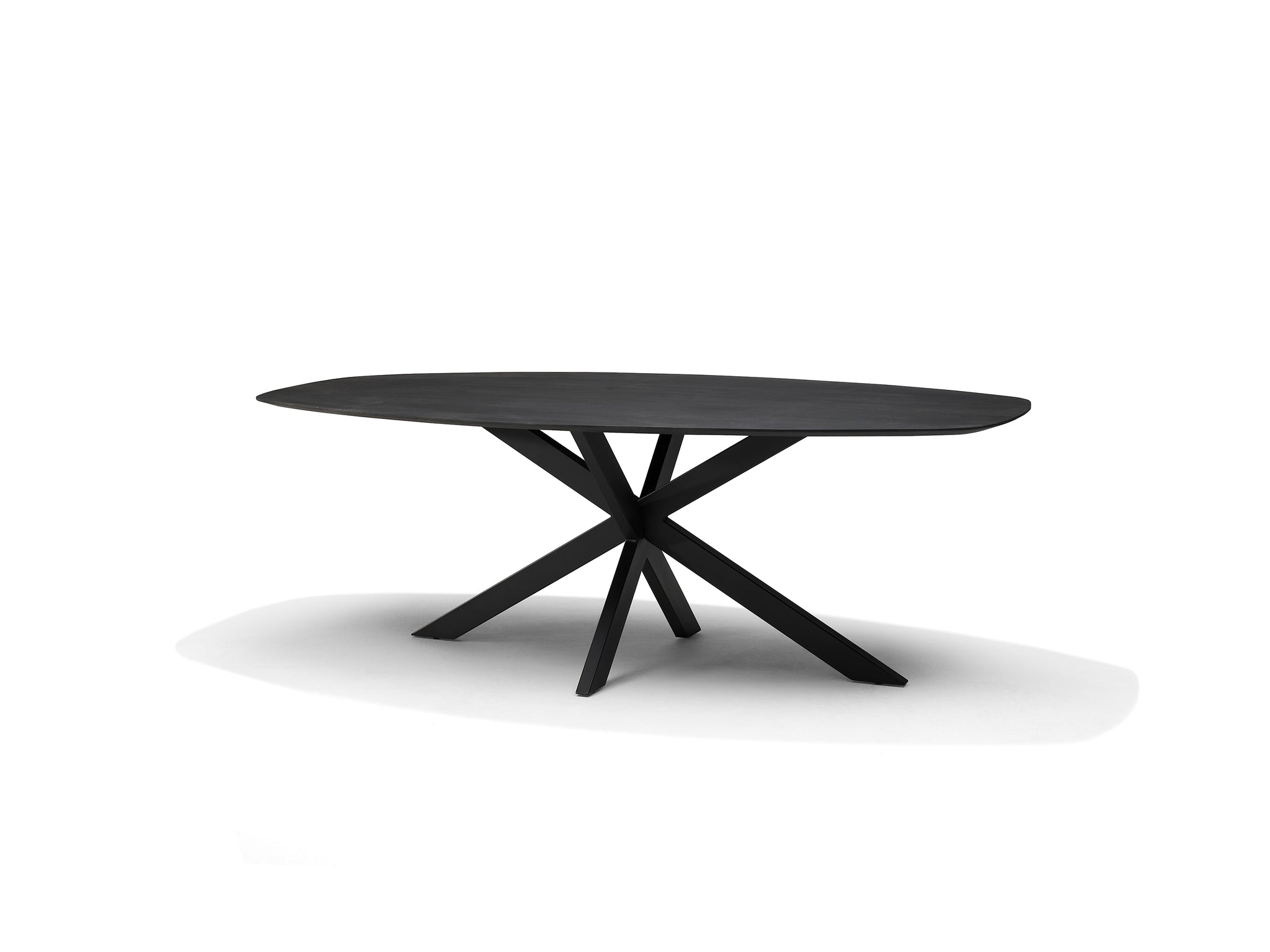 Star bootvormige eetkamertafel 240 x 110 cm mangohout zwart 3 cm