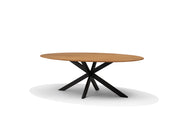 Star Eetkamertafel 220x120 Ovaal Mangohout Naturel 3 cm