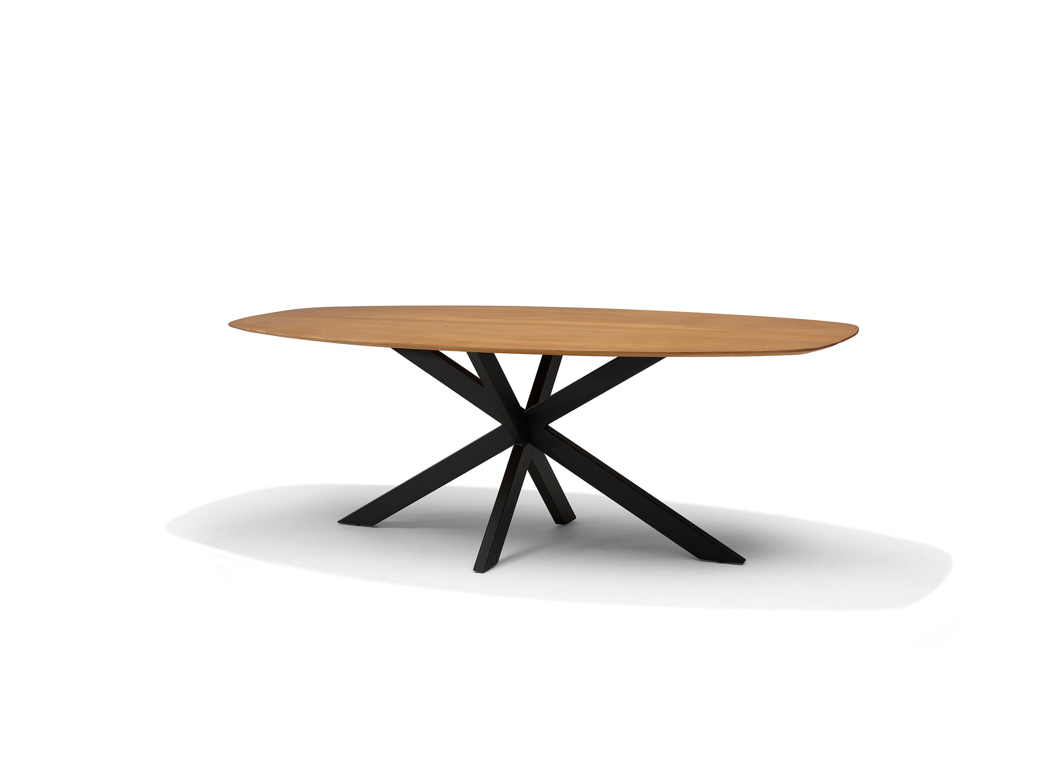 Star eetkamertafel 240 x 110 cm bootvorm mango naturel 3 cm