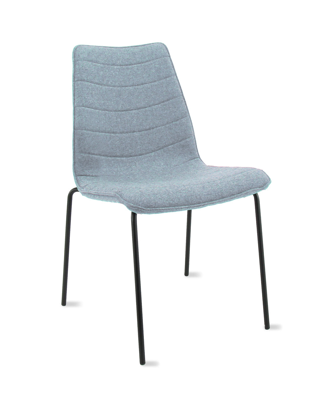 Workliving Verona Eetkamerstoel / Vergaderstoel - Wolvilt Fenice 351 zachtblauw - frame zwart