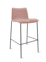 Workliving Verona Barkruk 75 cm - Wolvilt Fenice 152 zachtroze - frame zwart