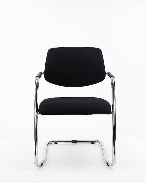 Workliving Vergaderstoel X5 - Sledeframe - Wolvilt Fenice 455 zachtgroen - frame zwart