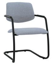 Workliving Vergaderstoel X5 - Sledeframe - Wolvilt Fenice 351 zachtblauw - frame zwart