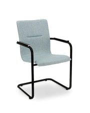 Workliving Vergaderstoel X6 - Sledeframe - Wolvilt Fenice 351 zachtblauw - frame zwart